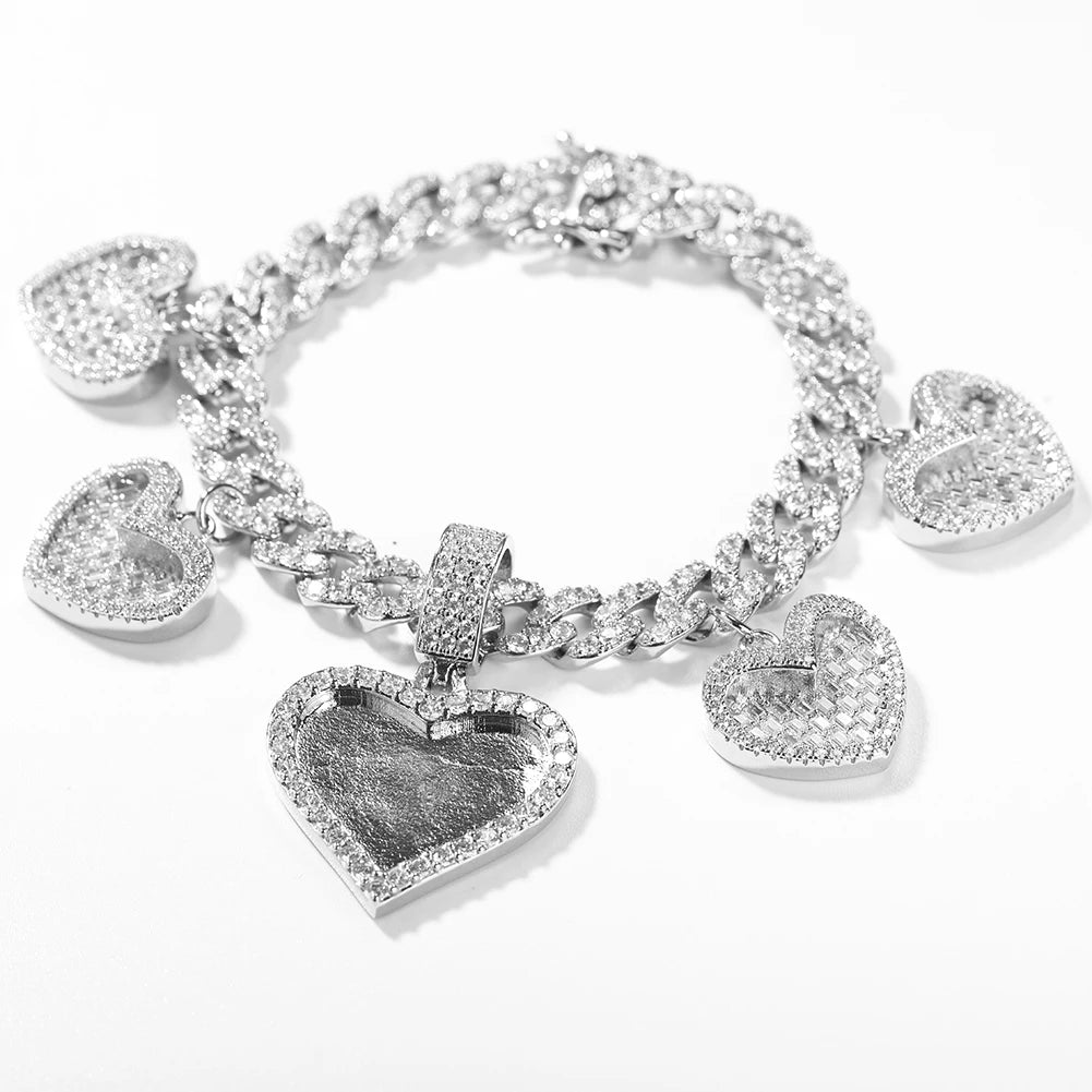 Heart Photo Charm Bracelet