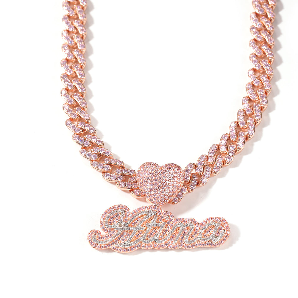 Heart of Bling Cuban Necklace