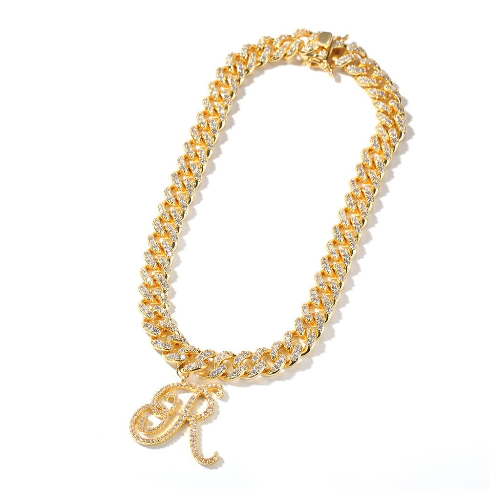 Princess Initial Cuban Necklace