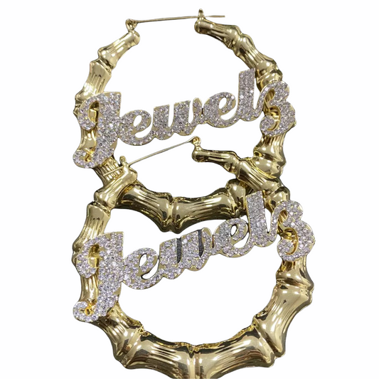 Crystal Bamboo Hoops